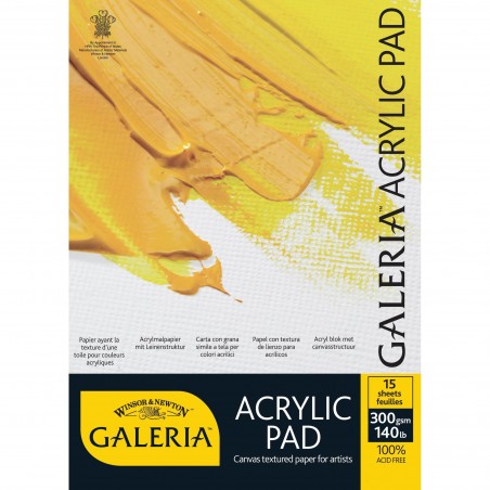 Blocco di Carta Galeria per Acrilico - 15 fogli - 300gr. - Winsor&Newton