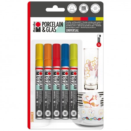 Colori per Vetro e Ceramica Porcelain Glass - Summer Set - Marabu