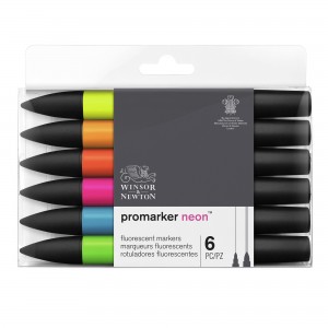 Pennarelli NeonMarker - set 6 Toni Fluorescenti - Winsor&Newton