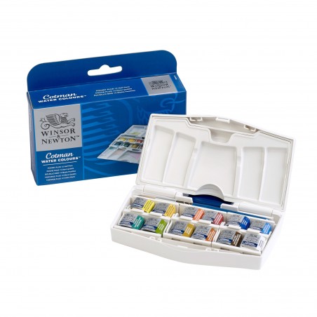 Acquerello Cotman Set Pocket Plus - 12 Mezzi Godet - Winsor&Newton