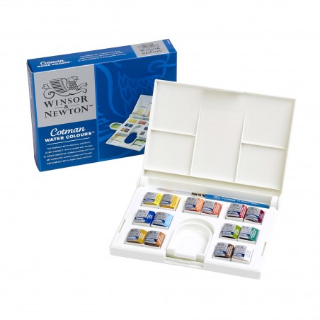 Acquerello Cotman Set Compact - 14 Mezzi Godet - Winsor&Newton