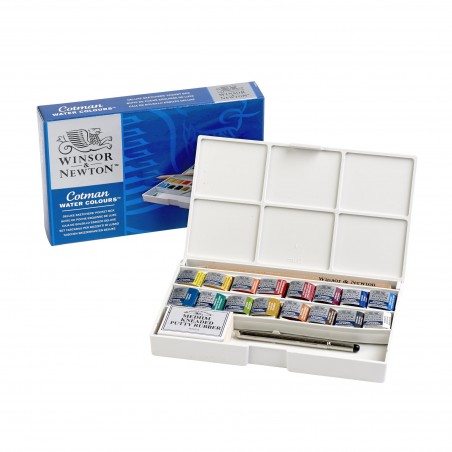Acquerello Cotman Deluxe Sketchers Pocket Box - 16 Mezzi Godet - Winsor&Newton