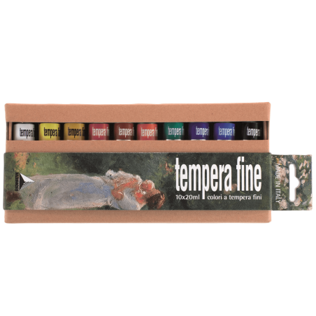 Colori Tempera fine 20ml. - Confezione 10 colori - Maimeri
