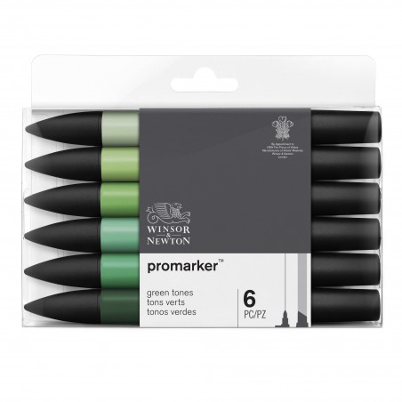 Pennarelli Promarker 6 Toni Verdi - Winsor&Newton