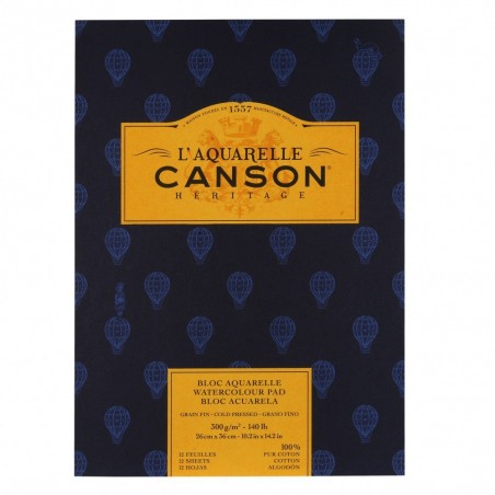 Blocco di Carta Heritage Grana Fine - 36x26cm. - 12 Fogli - 300gr. - Canson