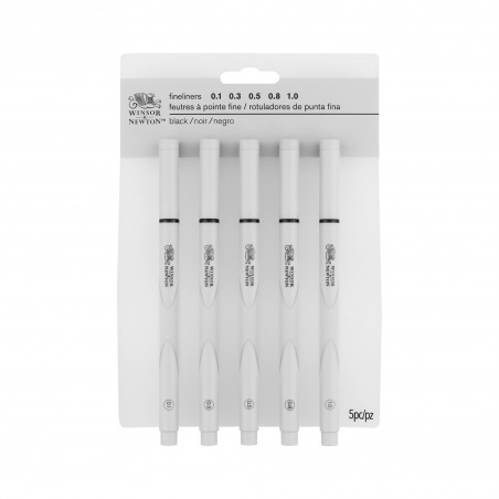 Penne Pigment Fineliner Black - Set 5 pz. - Winsor&Newton