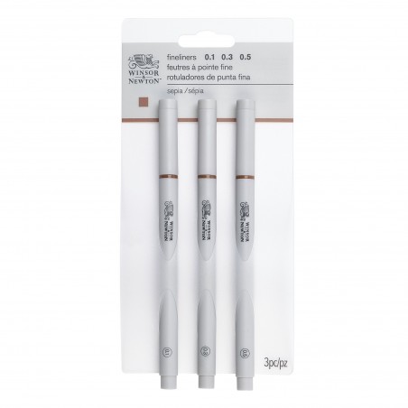 Penne Pigment Fineliner Seppia - Set 3pz. - Winsor&Newton