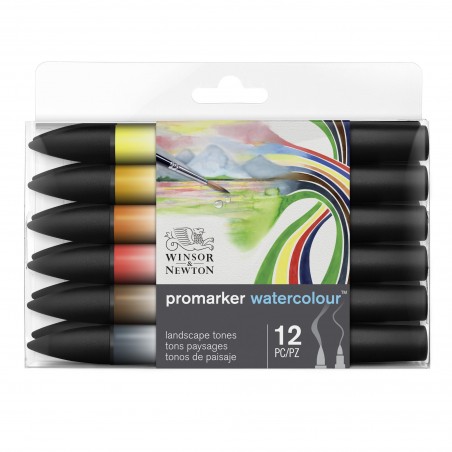 Pennarelli Promarker Watercolour - Set 12 Paesaggio - Winsor&Newton