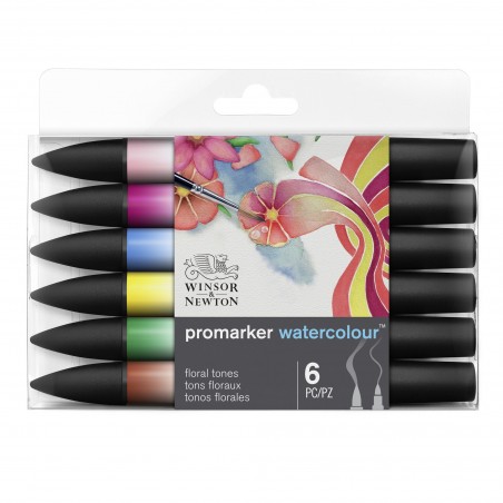 Pennarelli Promarker Watercolour - Set 6 Fiori - Winsor&Newton