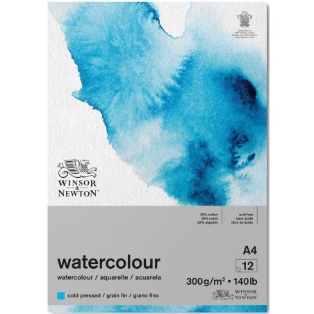 Blocco di Carta per acquerello - 12 Fogli - 300gr. - Winsor&Newton