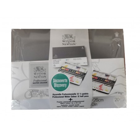 Acquerello Professional Watercolour - Set Black Box + Blocco 18x26cm - Winsor&Newton