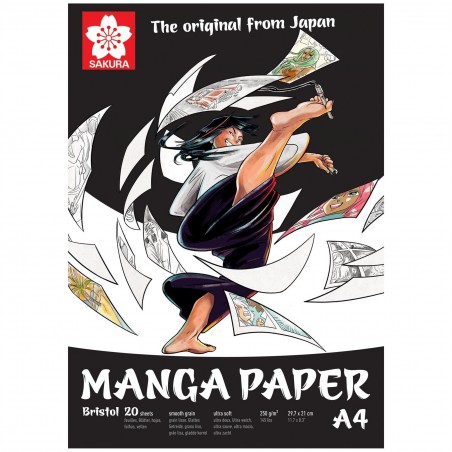 Blocco di Carta Bristol Manga 20 Fogli 250gr. - Sakura