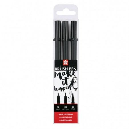 Penne Pigma Brush Pen Set 3pz. - Sakura