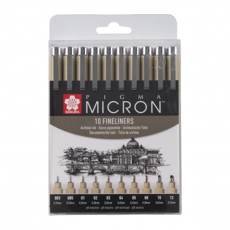 Penne Pigma Micron Nero Set 10pz. - Sakura