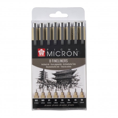 Penne Pigma Micron Nero Set 8pz. - Sakura