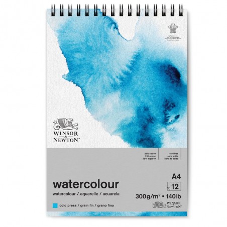 Blocco di Carta per Acquerello a Spirale - 12 Fogli - 300gr. - Winsor&Newton