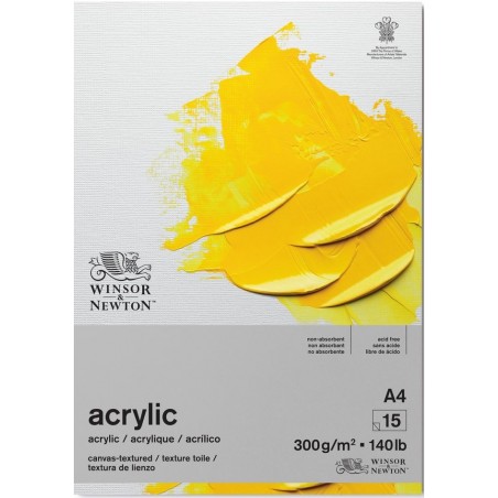 Blocco di Carta per Acrilico - 15 Fogli - 300gr. - Winsor&Newton