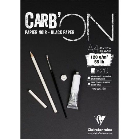 Blocco di Carta Carbon - A4 20 Fogli Neri 120gr. - Clairefontaine