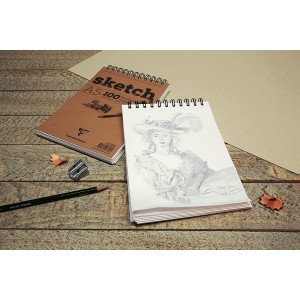 Blocco di Carta Sketch Spiralato Bianco - 100 Fogli 90gr. - Clairefontaine