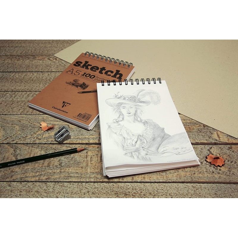 Blocco Da Disegno A3 A Spirale, 50 Fogli Di Carta Liscia 170 G/m², Microforati, Copertina Rigida, Ideale Per Matite, Carboncino E Inchiostro