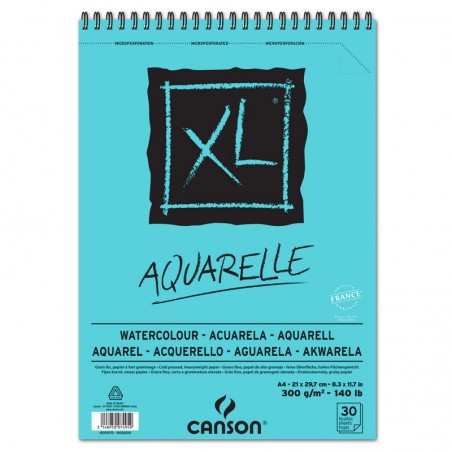Blocco di Carta XL Aquarelle a Spirale 300gr. - Canson