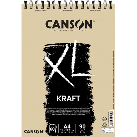 Blocco di Carta XL Kraft a Spirale A4 90gr. - Canson