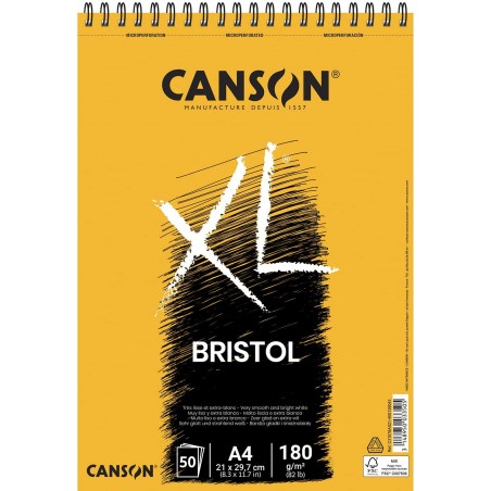 Blocco di Carta XL Bristol Extra-Liscia a Spirale 180gr. - Canson