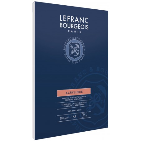 Blocco di Carta per Acrilico Effetto Tela 15 Fogli 300gr. - Lefranc&Bourgeois