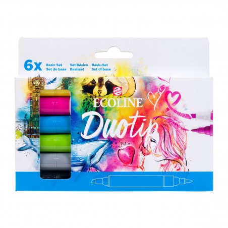 Pennarelli Ecoline Duo Tip - Set 6 Colori