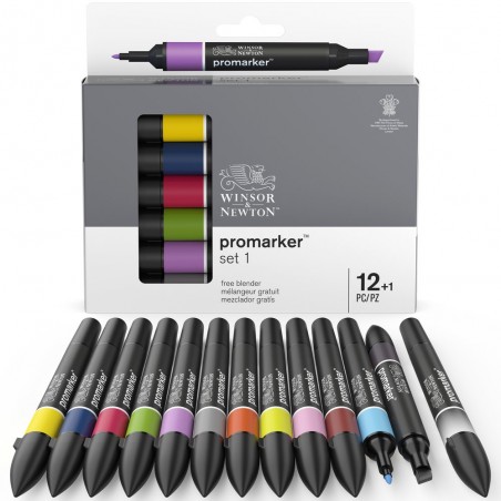 Pennarelli Promarker Set 1 - 12+1 Blender Omaggio - Winsor&Newton