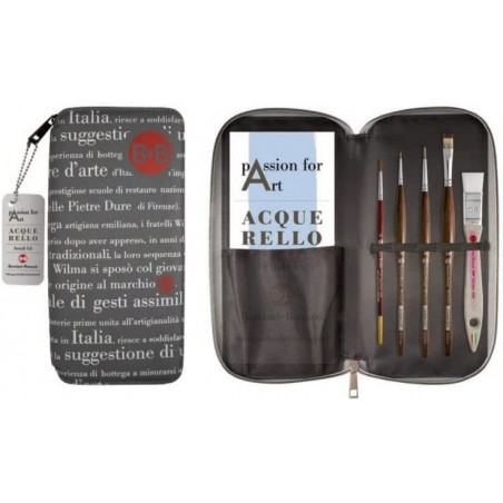 Pennelli Sintetici per Acquerello serie Unico Imitazione Mangusta Set "Passion for Art"