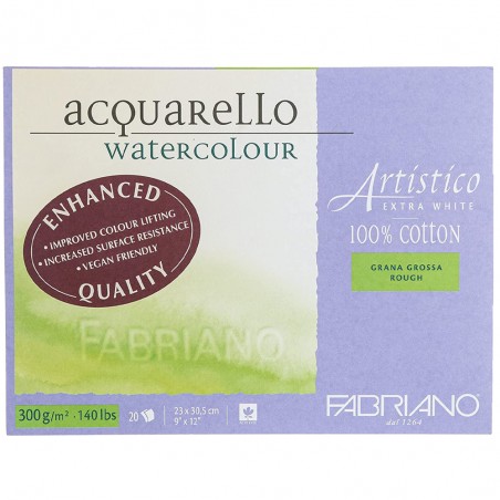 Blocco di Carta Artistico Extra White Grana Grossa 300gr. - 100% Cotone