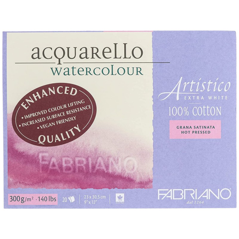 Blocco carta per acquarello nera 360 gr. grana fine - Colorificio Manzoni