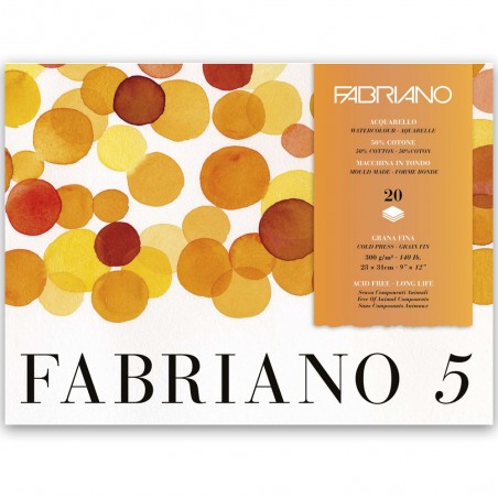Blocco di Carta Fabriano 5 Grana Fine 300gr. - 20 Fogli