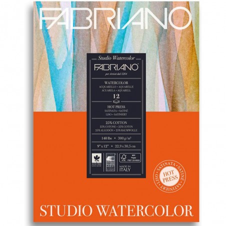 Blocco di Carta Watercolour Grana Satinata 300gr. - 12 Fogli