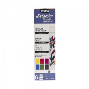 Setacolor Colori per Tessuti Chiari - Set 6 colori da 20ml.