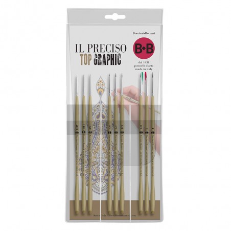 Kit 9 Pennelli Il Preciso Serie 605 Top Graphic
