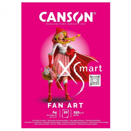 Blocco Canson XSmart Fan Art , per Illustrazioni - A4 250gr.