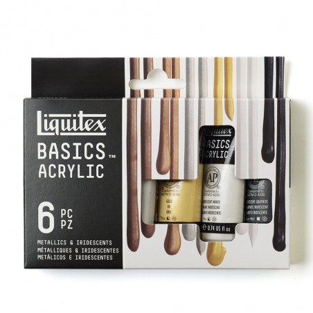 Acrilici Basics, Set Metallici e Iridescenti - Liquitex