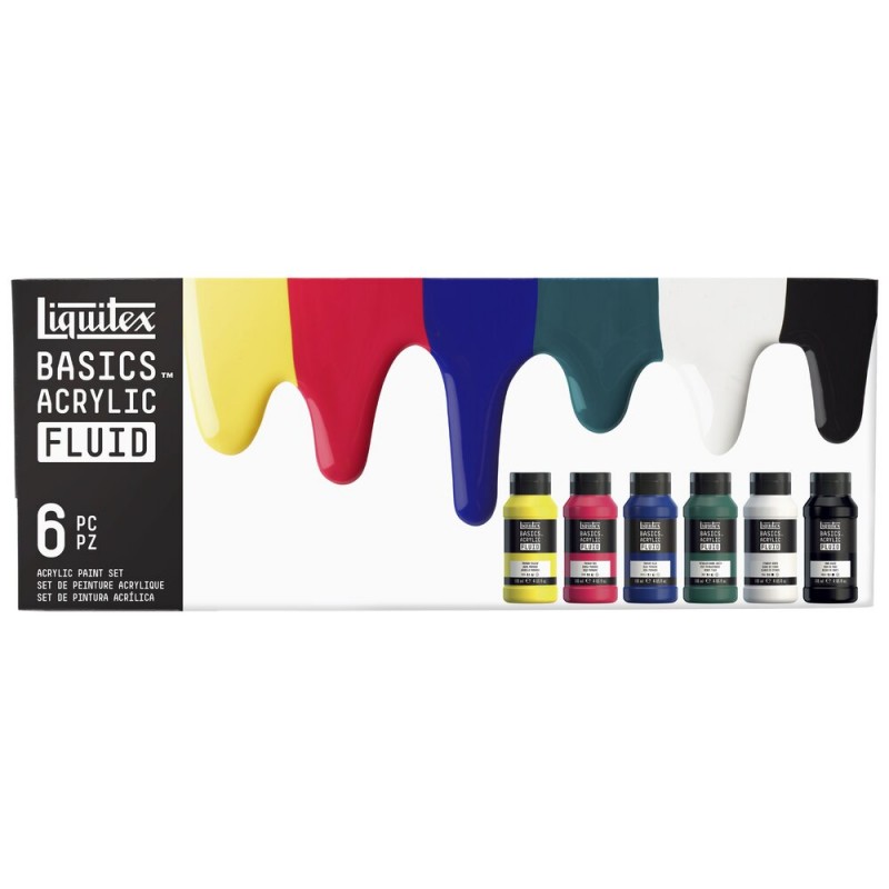 Acrilici Basics Fluid, Set 6x118ml. - Liquitex