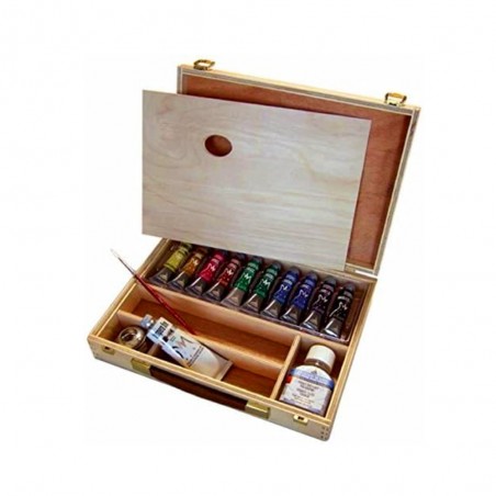 Cassetta Tempera Maimeri - 10 Tubi da 20ml. + Accessori