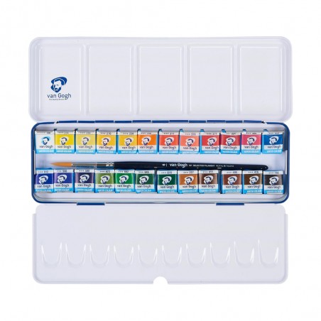 Acquerelli Van Gogh, Confezione in Metallo da 24 Mezzi Godet - Royal Talens