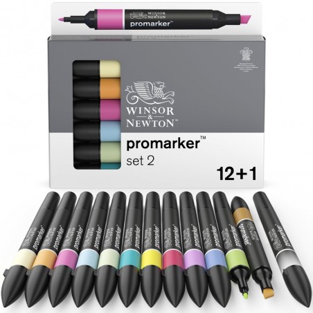 Pennarelli Promarker Set 2 - 12+1 Blender in Omaggio - Winsor&Newton