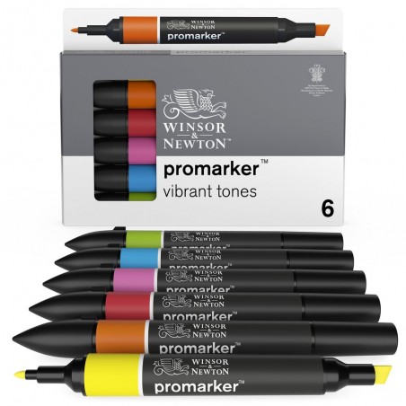 Pennarelli Promarker 6 Toni Vibranti - 6 colori - Winsor&Newton