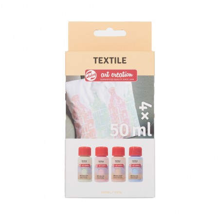 Colori per Tessuto Textile, Set 4 Colori Pastello - Royal Talens