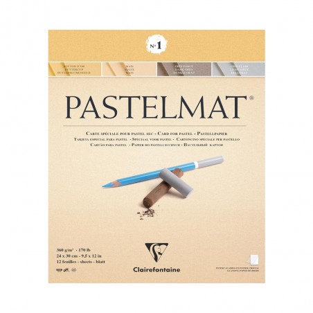 Blocco di Carta Pastelmat n°1 per Pastello, 12 Fogli 360gr. - Clairefontaine