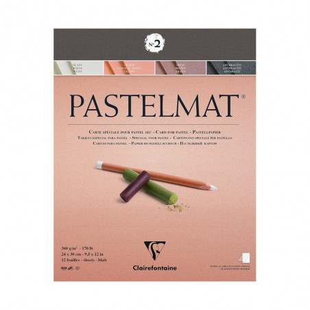 Blocco di Carta Pastelmat N°2 per Pastello, 12 Fogli 360gr. - Clairefontaine