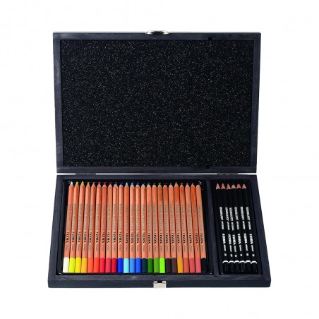 Matite Rembrandt Polycolor+Design, Cassetta in Legno 30pz. - Lyra