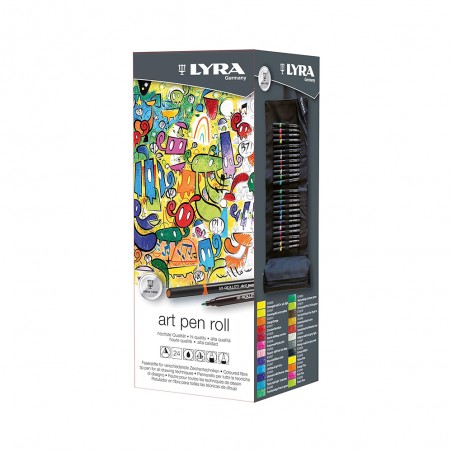 Pennarelli Art Pen, Set Sketching Roll 24 Pennarelli - Lyra