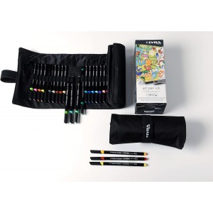 Pennarelli Art Pen, Set Sketching Roll 24 Pennarelli - Lyra